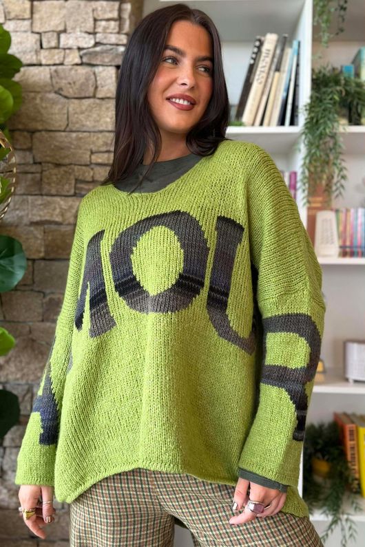 Big Softie Amour Slouch Knit Jumper Olive